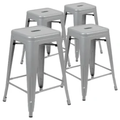 Emma And Oliver 4 Pack 24" High Metal Indoor Counter Bar Stool - Stackable Stool 24 Emma And Oliver 4 Pack 24" High Metal Indoor Counter Bar Stool - Stackable Stool -Emma And Oliver GUEST 81b84e43 ecba 4f11 ac6e 4bc64428df40
