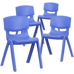 Emma And Oliver 4 Pack Plastic Stackable K-2 School Chair With 13.25"H Seat -Emma And Oliver GUEST 81e3834d c539 4563 9f97 4b83c783d49b