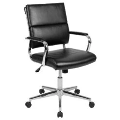 Emma And Oliver Mid-Back LeatherSoft Contemporary Panel Executive Swivel Office Chair -Emma And Oliver GUEST 820f7cb8 cede 4c90 89f9 a198261f27d0