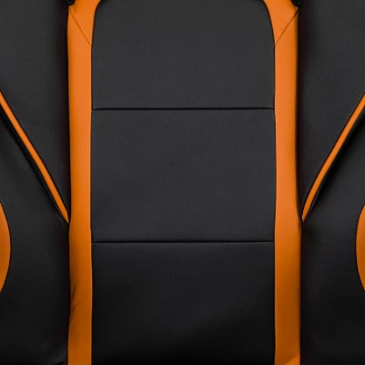 Emma And Oliver Black/Orange Ergonomic Gaming Chair -Recline Back/Arms, Footrest, Massaging Lumbar 4 Emma And Oliver Black/Orange Ergonomic Gaming Chair -Recline Back/Arms, Footrest, Massaging Lumbar - Image 4