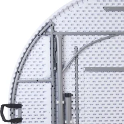 Emma And Oliver 5.89-Foot Round Bi-Fold Granite White Plastic Banquet Folding Table With Handle -Emma And Oliver GUEST 82b50346 bad2 41ac bcf1 25b6369b815b