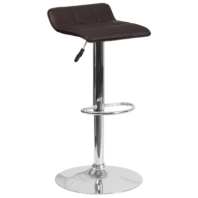 Emma And Oliver Quilted Wave Seat Adjustable Height Barstool With Chrome Base 14 Emma And Oliver Quilted Wave Seat Adjustable Height Barstool With Chrome Base - Image 14