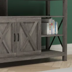 Emma And Oliver Modern Rustic Farmhouse Media Console Cabinet With Spacious Open And Closed Storage -Emma And Oliver GUEST 83ab4c2e e55a 400b 9875 e4c194f711d3