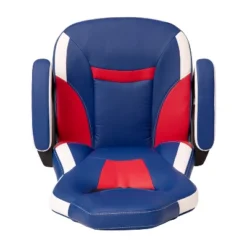 Emma And Oliver Faux Leather Ergonomic High Back Gaming Chair With Adjustable Seat Height, Lumbar Support And Padded Arms In Red, White & Blue -Emma And Oliver GUEST 83f24c52 101c 45de 8533 a4bfc7a9fd3c