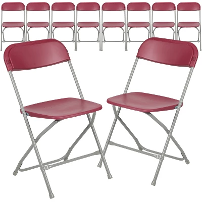 Emma And Oliver Set Of 10 Stackable Folding Plastic Chairs - 650 LB Weight Capacity 13 Emma And Oliver Set Of 10 Stackable Folding Plastic Chairs - 650 LB Weight Capacity - Image 13