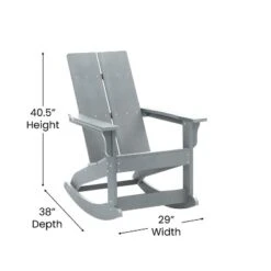 Emma And Oliver Set Of 2 Modern All-Weather Poly Resin Adirondack Rocking Chairs For Indoor/Outdoor Use -Emma And Oliver GUEST 843d2b61 3c80 438a ae03 bb832abab734