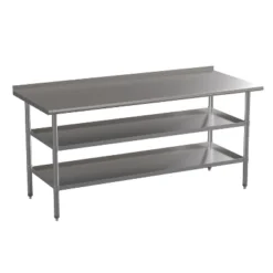 Emma And Oliver NSF Certified Stainless Steel 18 Gauge Work Table With 1.5" Backsplash And Undershelves -Emma And Oliver GUEST 85189cf7 48b3 4d37 b163 f4de90a077f7