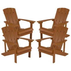 Emma And Oliver 4 Pack Outdoor All-Weather Poly Resin Wood Adirondack Chairs -Emma And Oliver GUEST 85614011 3fdd 4538 b4d2 ad29fdc82d63