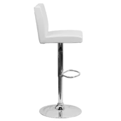 Emma And Oliver Panel Back Adjustable Height Barstool With Chrome Base -Emma And Oliver GUEST 85c72196 8391 4fbe ab7e 8f5312caa911