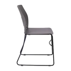 Emma And Oliver Heavy Duty 660 Lb. Capacity Ergonomic Polypropylene Stack Chair With Perforated Back And Steel Sled Base -Emma And Oliver GUEST 85cea7ce 1ae9 4dc4 9a89 6237c0ea74d0
