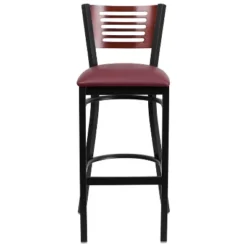 Emma And Oliver Black Decorative Slat Back Metal Restaurant Dining Barstool -Emma And Oliver GUEST 862b2904 7e42 47f1 8113 660022dc5621