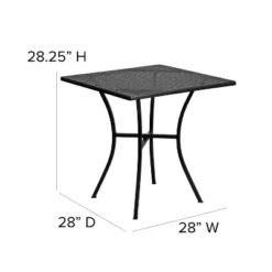 Emma And Oliver Commercial Grade 28" Square Colorful Metal Garden Patio Table -Emma And Oliver GUEST 863564a8 1c40 448d a134 4f514358b85b
