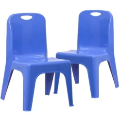 Emma And Oliver 2 Pack Plastic Stackable School Chair With Carrying Handle And 11"H Seat -Emma And Oliver GUEST 8638339a 1154 4da2 be43 b5d82e21f2e4