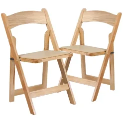 Emma And Oliver 2 Pack Wedding Party Event Wood Folding Chair With Vinyl Padded Seat -Emma And Oliver GUEST 884a8a4c 72f4 45d6 a709 94ee26d6ff6b