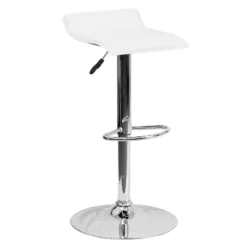 Emma And Oliver 2 Pack Contemporary Vinyl Adjustable Height Barstool With Solid Wave Seat And Chrome Base -Emma And Oliver GUEST 8873cec8 550f 4380 9338 a1235356b034