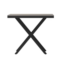 Emma And Oliver 59" X 35.5" Outdoor X-Frame Dining Table With Faux Teak Poly Slat Top And Metal Frame -Emma And Oliver GUEST 88eeee1e ace2 4858 9652 dce613beb15b