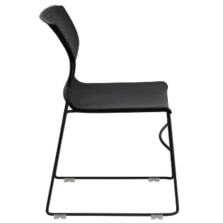 Emma And Oliver Home And Office Black Full Back Stack Chair With Black Frame - Guest Chair -Emma And Oliver GUEST 890ef0c7 3eee 4536 ad27 f127b032968d