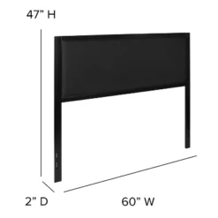 Emma And Oliver Queen Size Metal Headboard - Black Fabric Upholstery Fits Standard Bed Frames -Emma And Oliver GUEST 8944f2f3 9430 4ff9 be7b 17736d041db3