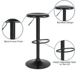 Emma And Oliver Adjustable Height Retro Barstool -Emma And Oliver GUEST 896f13e5 e08c 4380 aa24 e3df8c12e444