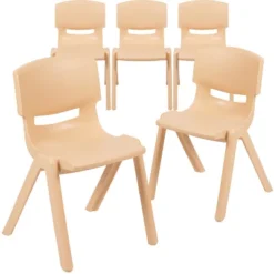 Emma And Oliver 5 Pack Plastic Stackable School Chair With 13.25" Seat Height -Emma And Oliver GUEST 8a35cf99 9e6d 4901 85b6 10623cc1f1c9