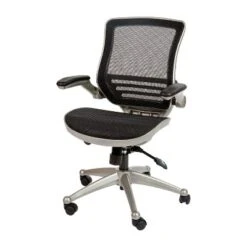 Emma And Oliver Mid-Back Transparent Mesh Executive Swivel Office Chair With Flip-Up Arms -Emma And Oliver GUEST 8a78d66c 0566 40a8 96de 6b1f731d2659