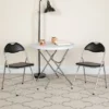 Emma And Oliver 2 Pack Black Vinyl Metal Folding Chair With Carrying Handle