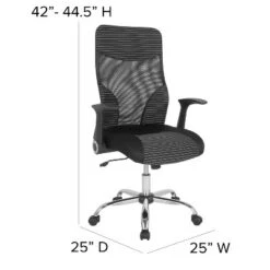 Emma And Oliver High Back Black/White Ergonomic Office Chair With Contemporary Mesh Design -Emma And Oliver GUEST 8ad65f9c 6ff5 49c8 a985 cc256b1f7eaa