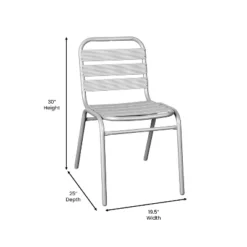Emma And Oliver Aluminum Commercial Indoor-Outdoor Armless Restaurant Stack Chair With Triple Slat Back -Emma And Oliver GUEST 8ae7fc9e f5f6 4295 a664 fa91055b6987