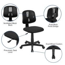 Emma And Oliver Mid-Back Mesh Swivel Task Office Chair With Pivot Back -Emma And Oliver GUEST 8b98b0c2 5916 4e89 8ef0 d491f8b43854