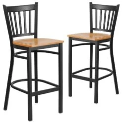 Emma And Oliver 2 Pack Vertical Back Metal Restaurant Barstool -Emma And Oliver GUEST 8bd2b98f e478 4754 b500 37a69d0fccad
