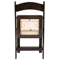 Emma And Oliver Chocolate Wood Folding Chair With Detachable Vinyl Padded Seat -Emma And Oliver GUEST 8cb6942d b19e 4701 9aa7 9362fe73f105