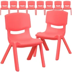 Emma And Oliver 10 Pack Plastic Stackable School Chair With 10.5" Seat Height -Emma And Oliver GUEST 8d0c4532 ede0 43bc a65c bd940a395229