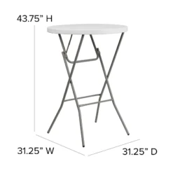 Emma And Oliver 2.6-Foot Round Granite White Plastic Bar Height Folding Event Table 7 Emma And Oliver 2.6-Foot Round Granite White Plastic Bar Height Folding Event Table -Emma And Oliver GUEST 8d655f3e 0e81 4446 80ae 56a60cd116ad