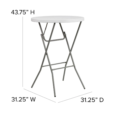 Emma And Oliver 2.6-Foot Round Granite White Plastic Bar Height Folding Event Table 3 Emma And Oliver 2.6-Foot Round Granite White Plastic Bar Height Folding Event Table - Image 3