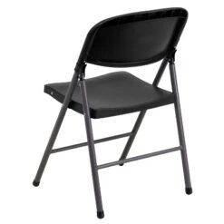Emma And Oliver 6 Pack 330 Lb. Capacity Black Plastic Folding Chair - Charcoal Frame - Event Chair -Emma And Oliver GUEST 8dcf2a66 ca20 481d ae93 95b2c243a87a