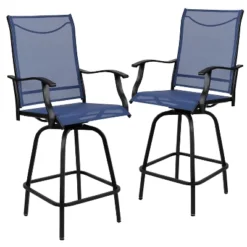 Emma And Oliver Patio Bar Height Stools Set Of 2, All-Weather Textilene Swivel Stools -Emma And Oliver GUEST 8dde4d2b 5b8b 4bcc a652 66745cdc0240