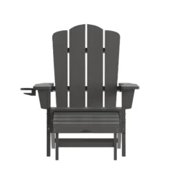 Emma And Oliver Adirondack Chair With Cup Holder And Pull Out Ottoman, All-Weather HDPE Indoor/Outdoor Lounge Chair -Emma And Oliver GUEST 8f4b307b c638 4bbf 8bcf 485923908372