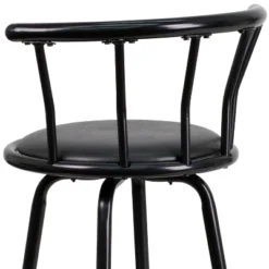Emma And Oliver Crown Back Black Metal Barstool With Black Vinyl Swivel Seat -Emma And Oliver GUEST 8f981518 d5ad 481a 8ae1 5484ab22439b