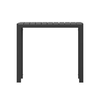 Emma And Oliver Modern Weather And Rust Resistant Black Steel Patio Table With Black Slatted Polyresin Top For Indoor And Outdoor Use 4 Emma And Oliver Modern Weather And Rust Resistant Black Steel Patio Table With Black Slatted Polyresin Top For Indoor And Outdoor Use - Image 4