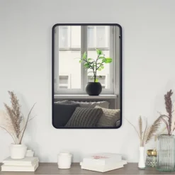 Emma And Oliver 20" X 30" Rectangular Wall Mirror With Black Frame, Silver Backing For Clarity And Shatterproof Glass For Entryways, Bathrooms & More -Emma And Oliver GUEST 8ff4b04a 359b 4333 a1cb 74455c2e7f0c