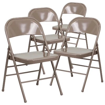 Emma And Oliver 4 Pack Triple Braced & Double Hinged Metal Folding Chair 14 Emma And Oliver 4 Pack Triple Braced & Double Hinged Metal Folding Chair - Image 14