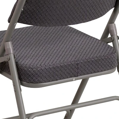 Emma And Oliver 4 Pack Premium Curved Triple Braced & Hinged Fabric Upholstered Metal Folding Chair 6 Emma And Oliver 4 Pack Premium Curved Triple Braced & Hinged Fabric Upholstered Metal Folding Chair - Image 6