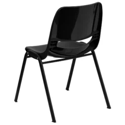 Emma And Oliver Kid's Black Ergonomic Shell Stack Chair - Black Frame And 14"H Seat -Emma And Oliver GUEST 907dde92 2047 46d7 a30b 3b67d55a45b4