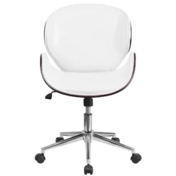 Emma And Oliver Mid-Back Wood Conference Office Chair With Leather Seat -Emma And Oliver GUEST 90e55071 4705 4db5 96fd b09777573b4a