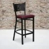 Emma And Oliver Black Coffee Back Metal Restaurant Dining Barstool