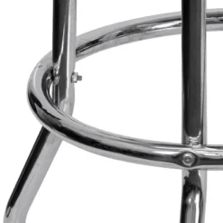 Emma And Oliver Retro Backless Double Ring Chrome Restaurant Dining Barstool -Emma And Oliver GUEST 90fe27fa 911f 4d7b 8a55 189dd63fcc6d