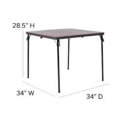 Emma And Oliver 2.83-Foot Square Bi-Fold Plastic Folding Table With Carrying Handle -Emma And Oliver GUEST 912fe9c5 c079 4eba a7b4 291b37c61fd6