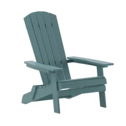 Emma And Oliver All-Weather Poly Resin Folding Adirondack Chair - Patio Chair -Emma And Oliver GUEST 92737097 dafc 45e9 8687 888aeaf45dfe