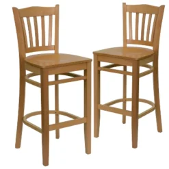 Emma And Oliver 2 Pack Vertical Slat Back Wooden Restaurant Barstool -Emma And Oliver GUEST 92ef8e3b 148f 46ce 8683 a13c07ea27ed