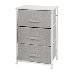 Emma And Oliver 3 Drawer Vertical Storage Dresser With Wood Top & Fabric Pull Drawers -Emma And Oliver GUEST 9386b420 304f 45d0 94a3 0408f6c57f8a